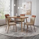 Conjunto Sala de Jantar 4 Cadeiras Amsterdã Carraro Nogal
