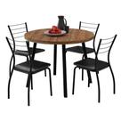 Conjunto Sala de Jantar 4 Cadeiras Austin Carraro Nogal Preto Conjunto Sala de Jantar 4 Cadeiras Austin Carraro Nogal Preto