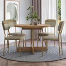 Conjunto Sala de Jantar 4 Cadeiras Belgravia Carraro Carvalho Dourado