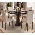 Conjunto Sala De Jantar 4 Cadeiras C/vidro York Imbuia