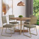 Conjunto Sala de Jantar 4 Cadeiras Charlotte Carraro Carvalho Dourado Conjunto Sala de Jantar 4 Cadeiras Charlotte Carraro Carvalho Dourado