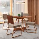 Conjunto Sala de Jantar 4 Cadeiras Charlotte Carraro Nogal com Rose Conjunto Sala de Jantar 4 Cadeiras Charlotte Carraro Nogal com Rose