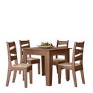 Conjunto Sala de Jantar 4 Cadeiras com Mesa 0,90m Itália Amêndoa