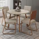 Conjunto Sala de Jantar 4 Cadeiras Dália Carraro Petra Rose Conjunto Sala de Jantar 4 Cadeiras Dália Carraro Petra Rose