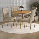 Conjunto Sala de Jantar 4 Cadeiras Dublin Carraro Dourado