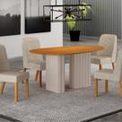 Conjunto Sala de Jantar 4 Cadeiras Isis Tampo Orgânico Mdf 135cm