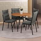 Conjunto Sala de Jantar 4 Cadeiras Lisboa Carraro Preta