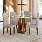 Conjunto Sala de Jantar 4 Cadeiras Livia Off White Âmbar/Off Conjunto Sala de Jantar 4 Cadeiras Livia Off White Âmbar/Off
