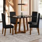 Conjunto Sala de Jantar 4 Cadeiras Livia Preto/Âmbar