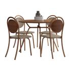 Conjunto Sala De Jantar 4 Cadeiras Nolita Carraro Fre/ros/are