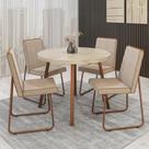 Conjunto Sala de Jantar 4 Cadeiras Piemonte Carraro Petra e Rosê Conjunto Sala de Jantar 4 Cadeiras Piemonte Carraro Petra e Rosê