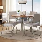 Conjunto Sala de Jantar 4 Cadeiras San Francisco Carraro Prata Conjunto Sala de Jantar 4 Cadeiras San Francisco Carraro Prata