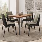 Conjunto Sala de Jantar 4 Cadeiras San Lorenzo Carraro Nogal e Preto Conjunto Sala de Jantar 4 Cadeiras San Lorenzo Carraro Nogal e Preto