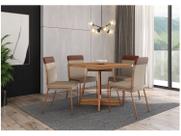 Conjunto Sala de Jantar 4 Cadeiras Seul Carraro Nogal