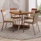 Conjunto Sala de Jantar 4 Cadeiras Seul Carraro Nogal Conjunto Sala de Jantar 4 Cadeiras Seul Carraro Nogal