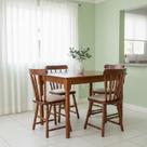 Conjunto Sala de Jantar 4 Lugares Madeira Maciça Dalas Imbuia Ecomóveis Marrom