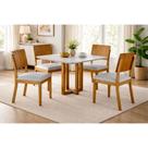 Conjunto Sala de Jantar 4 Lugares Melissa Compacta Mesa Quadrada e Cadeiras Madeira Maciça Móveis Mundial