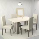 Conjunto Sala De Jantar 4 Lugares Mesa Flórida E Cadeira Montana Tecido A40