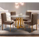 Conjunto Sala de Jantar 4 Lugares Mesa Redonda 1,0m e 4 Cadeiras Moveis Mix Conjunto Sala de Jantar 4 Lugares Mesa Redonda 1,0m e 4 Cadeiras Moveis Mix