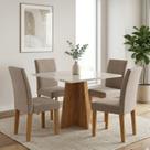Conjunto Sala de Jantar 4 Lugares Quadrada Cadeiras Estofadas Espanha Yescasa