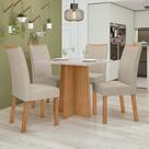 Conjunto Sala de Jantar 4 Lugares Quadrada Tampo Vidro/MDF Mesa Celebrare com Cadeiras Apogeu Conjunto Sala de Jantar 4 Lugares Quadrada Tampo Vidro/MDF Mesa Celebrare com Cadeiras Apogeu