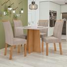 Conjunto Sala de Jantar 4 Lugares Quadrada Tampo Vidro/MDF Mesa Celebrare com Cadeiras Apogeu