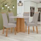 Conjunto Sala de Jantar 4 Lugares Quadrada Tampo Vidro/MDF Mesa Celebrare com Cadeiras Apogeu Conjunto Sala de Jantar 4 Lugares Quadrada Tampo Vidro/MDF Mesa Celebrare com Cadeiras Apogeu