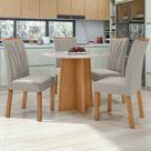 Conjunto Sala de Jantar 4 Lugares Redonda Tampo MDF Mesa Celebrare com Cadeiras Apogeu