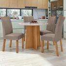 Conjunto Sala de Jantar 4 Lugares Redonda Tampo MDF Mesa Celebrare com Cadeiras Apogeu Conjunto Sala de Jantar 4 Lugares Redonda Tampo MDF Mesa Celebrare com Cadeiras Apogeu