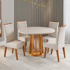 Conjunto Sala de Jantar 4 Lugares Redondo Tampo de MDF Mirelle Yescasa Conjunto Sala de Jantar 4 Lugares Redondo Tampo de MDF Mirelle Yescasa