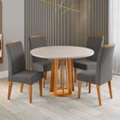 Conjunto Sala de Jantar 4 Lugares Redondo Tampo de MDF Morgan Yescasa Conjunto Sala de Jantar 4 Lugares Redondo Tampo de MDF Morgan Yescasa