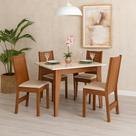 Conjunto Sala de Jantar 4 lugares Retangular Giovana Cadeiras Elane Conjunto Sala de Jantar 4 lugares Retangular Giovana Cadeiras Elane