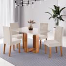 Conjunto Sala de Jantar 4 Lugares Retangular Tampo de MDF Stella Conjunto Sala de Jantar 4 Lugares Retangular Tampo de MDF Stella