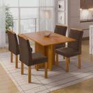 Conjunto Sala de Jantar 4 Lugares Retangular Tampo MDF com Mesa e Cadeiras Carol