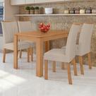 Conjunto Sala de Jantar 4 Lugares Retangular Tampo MDF Mesa Athenas com Cadeiras Apogeu