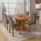 Conjunto Sala de Jantar 4 Lugares Retangular Tampo MDF Mesa Carol com Cadeiras Espanha