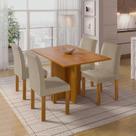 Conjunto Sala de Jantar 4 Lugares Retangular Tampo MDF Mesa Carol com Cadeiras Espanha