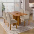 Conjunto Sala de Jantar 4 Lugares Retangular Tampo MDF Mesa Carol com Cadeiras Espanha