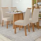 Conjunto Sala de Jantar 4 Lugares Retangular Tampo MDF Mesa Celebrare com Cadeiras Apogeu