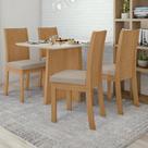 Conjunto Sala de Jantar 4 Lugares Retangular Tampo MDF Mesa Celebrare e Cadeiras Athenas