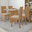 Conjunto Sala de Jantar 4 Lugares Retangular Tampo MDF Mesa Celebrare e Cadeiras Athenas