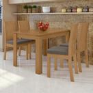 Conjunto Sala de Jantar 4 Lugares Retangular Tampo MDF Mesa e Cadeiras Athenas