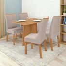 Conjunto Sala de Jantar 4 Lugares Retangular Tampo MDF No Glass Mesa Celebrare com Cadeiras Apogeu