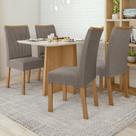 Conjunto Sala de Jantar 4 Lugares Retangular Tampo Vidro MDF Mesa Celebrare com Cadeiras Apogeu