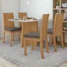 Conjunto Sala de Jantar 4 Lugares Retangular Tampo Vidro/MDF Mesa Celebrare e Cadeiras Athenas Conjunto Sala de Jantar 4 Lugares Retangular Tampo Vidro/MDF Mesa Celebrare e Cadeiras Athenas