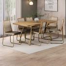 Conjunto Sala de Jantar 6 Cadeiras Alicante Carraro Dourado