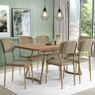 Conjunto Sala de Jantar 6 Cadeiras Cannes Carraro Carvalho Dourado Conjunto Sala de Jantar 6 Cadeiras Cannes Carraro Carvalho Dourado