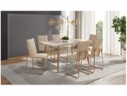 Conjunto Sala de Jantar 6 Cadeiras Di Nettuno Carraro Petra e Rosê