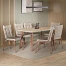 Conjunto Sala de Jantar 6 Cadeiras Dublin Carraro Rosê Cobre Conjunto Sala de Jantar 6 Cadeiras Dublin Carraro Rosê Cobre