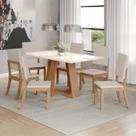 Conjunto Sala de Jantar 6 Cadeiras Lins 160x90cm Off White/Nature/Linho Conjunto Sala de Jantar 6 Cadeiras Lins 160x90cm Off White/Nature/Linho